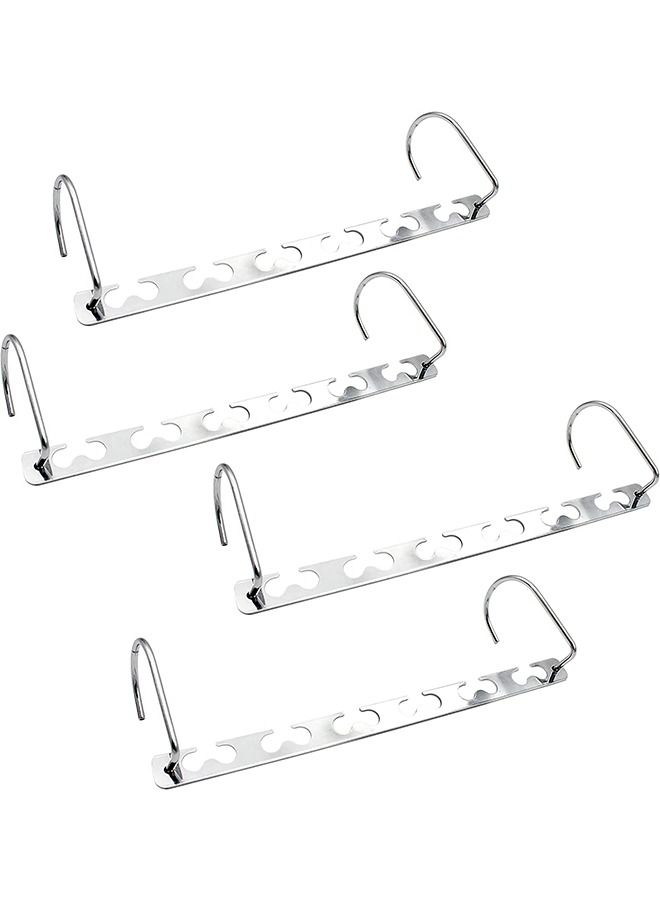 ZOBER Magic Hook Hangers Wonder Metal Hangers Space Saving, Hanger Organizer, Chrome Metal Hooks Suitable with All kind of Hangers (2 Pack, Metal (Silver)) - Image 1