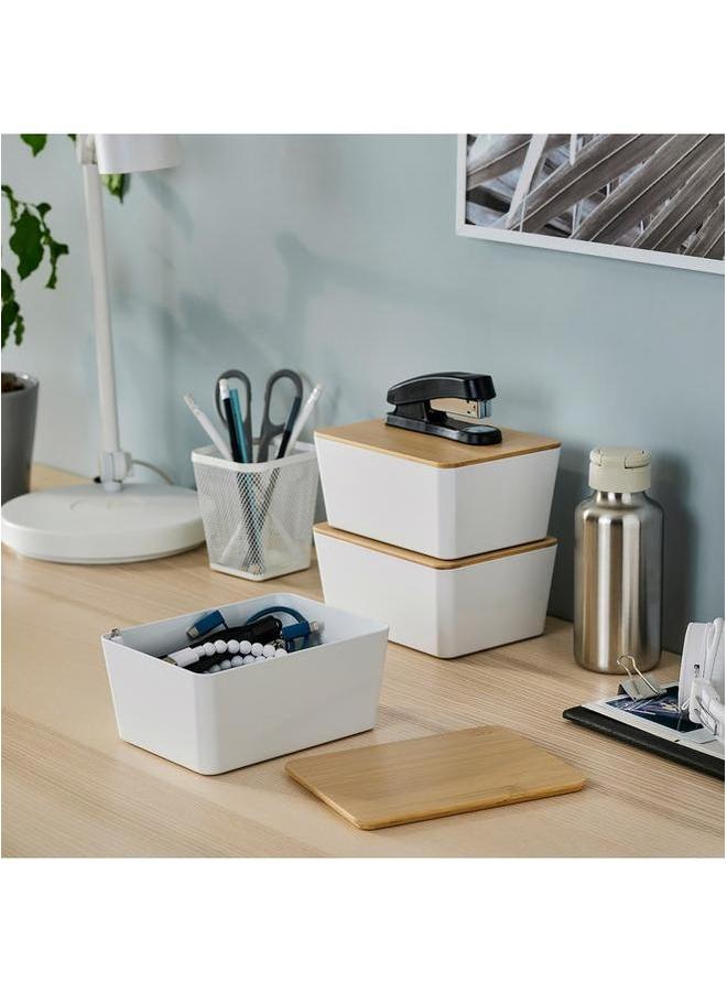 erorex Box With Lid White Bamboo 13X18X8 Cm - Image 3