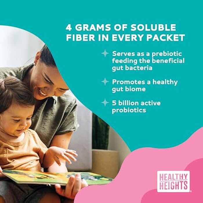 Healthy Heights مكمل الألياف البريبايوتيك والبروبيوتيك للأطفال من هيلثي هايتس - بطعم فواكه البونش، خالي من السكر، 15 حصة - Image 4