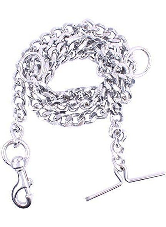 سلسلة الكلاب Silver Grind رقم 8 الثقيلة الوزن للكلاب سلسلة الكلاب الثقيلة مع خطاف ثقيل (L - 60 بوصة) للكلاب المتوسطة والكبيرة - Image 3