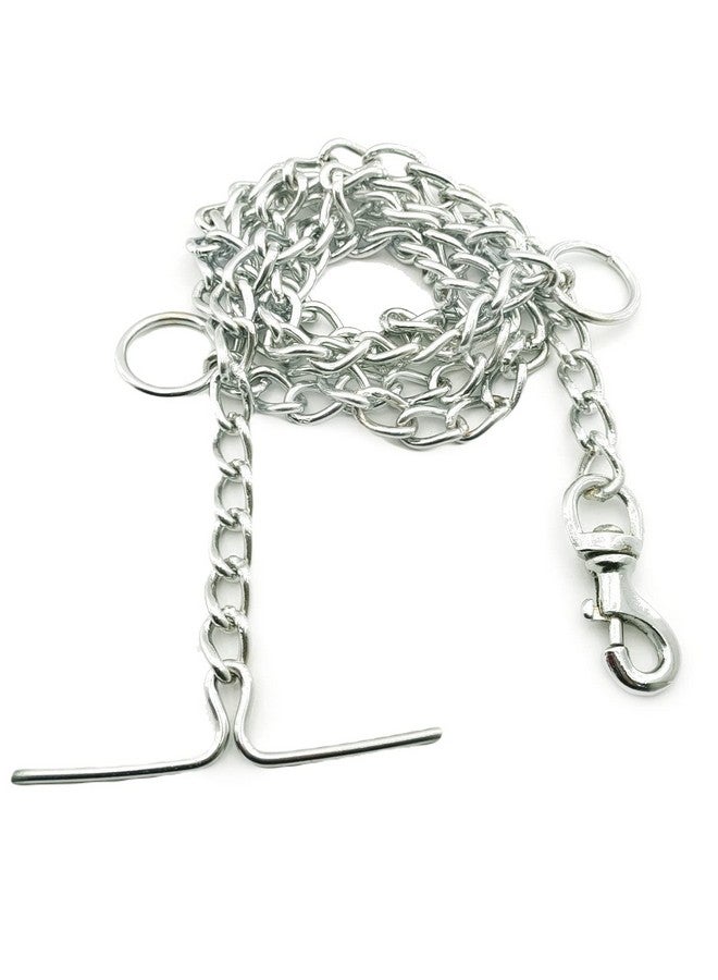 سلسلة الكلاب Silver Grind رقم 8 الثقيلة الوزن للكلاب سلسلة الكلاب الثقيلة مع خطاف ثقيل (L - 60 بوصة) للكلاب المتوسطة والكبيرة - Image 4