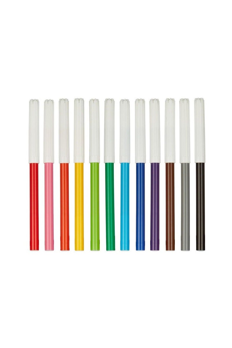 39-piece school supplies set (Multifunctional 6-piece pencil case + 12 felt-tip pens + 12 wooden pens + 12 astronaut gel pens + astronaut pencil + children's sticker card with fan) - Image 5