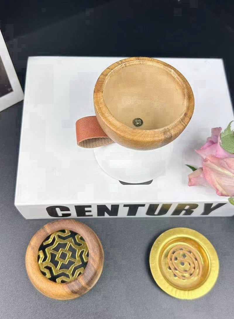 HOMESTAR مبخرة سيراميكية بلون خشبي 10 سم - Image 3