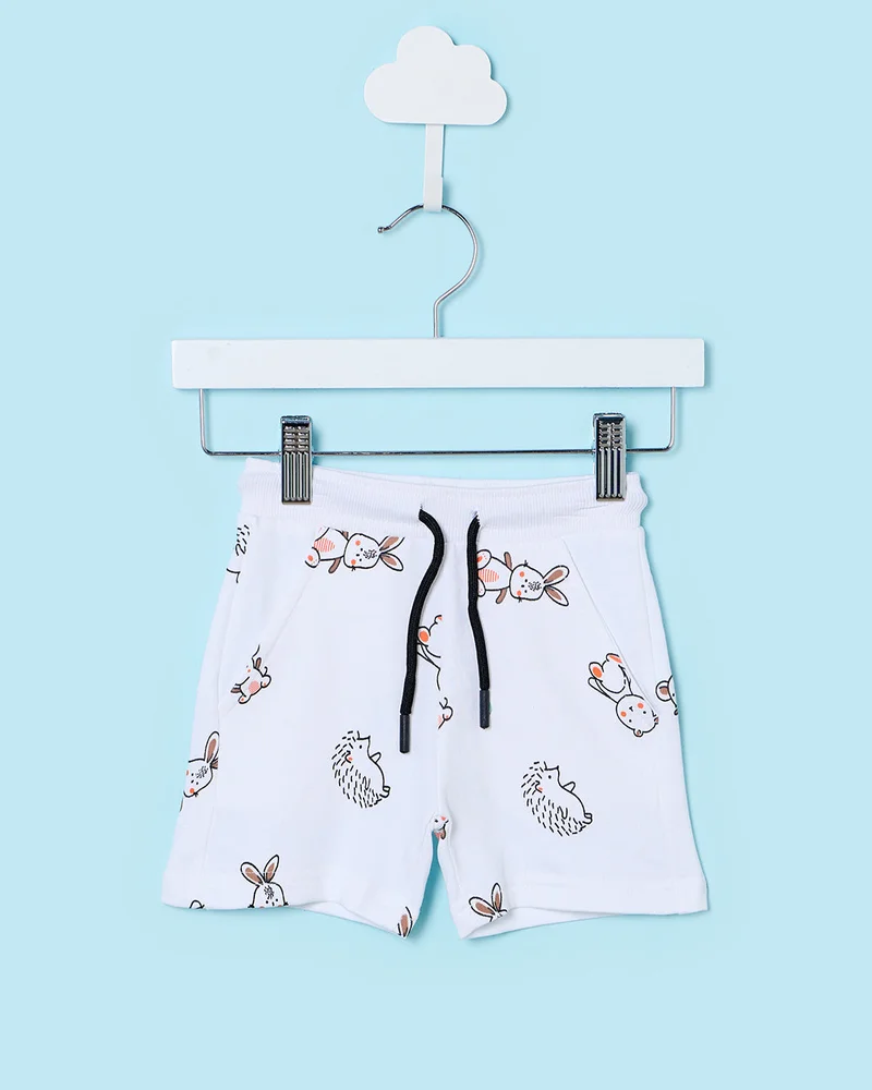 ردتاغ Infant Boys White Printed Shorts