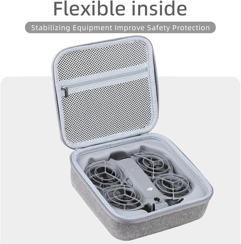 Grey Hard Shell Waterproof Travel Case Compatible with DJI NEO 2 with Accessory Compartment - Image 5