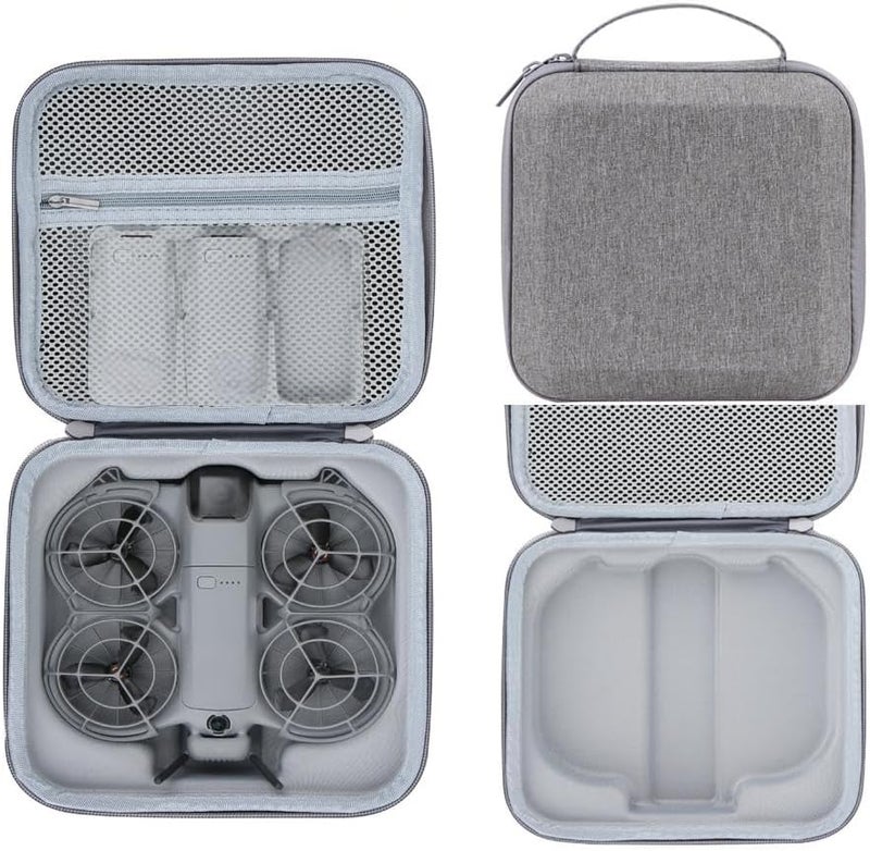 Grey Hard Shell Waterproof Travel Case Compatible with DJI NEO 2 with Accessory Compartment - Image 2