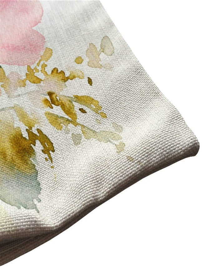 Solekla 12x20 Inches Pillow Covers Rustic Farmhouse Decor Beautiful Watercolor Flower Pillowcases Cotton Linen Pink Floral Throw Pillow Case Cushion Cover for Sofa Couch Bedroom - Image 5