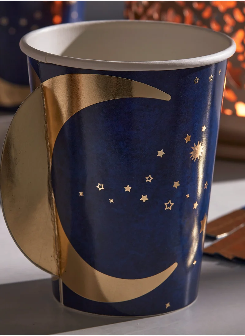 Ginger Ray Eid Paper Cup - Pop Out Moon - Navy And Gold