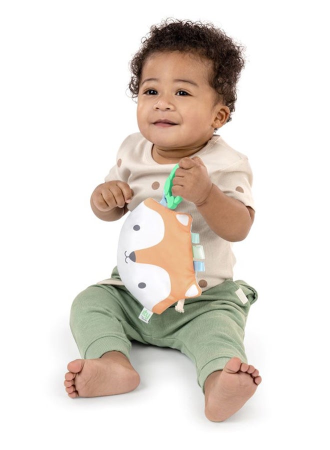 Ingenuity - ity by Ingenuity Crinklet, Fox Crinkle Toy, Satin Ribbon Tags, C-Link Attachment, Newborn and Up, Unisex - Deni - Image 3