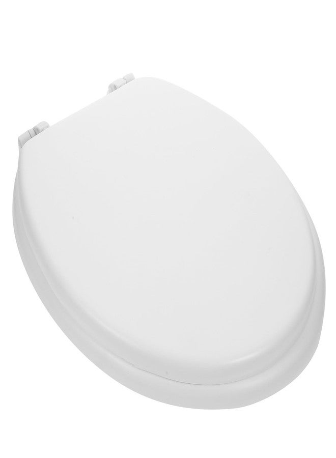 AUTSUPPL Soft Foam Elongated Toilet Seat Cushion, Universal Slow Closing Toilet Bowl Seat Replacement for Bathroom, White Compatible Mount, Padded Comfortable Fit for Seniors and Home Use - Image 1