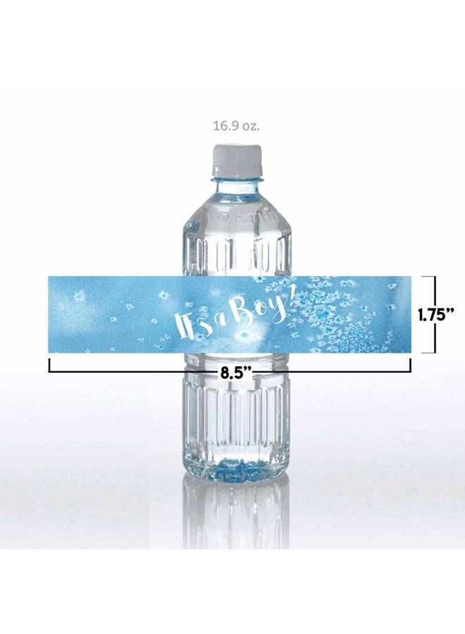 Amanda Creation Blue Watercolor It's a Boy Baby Shower Waterproof Water Bottle Sticker Wrappers 20 Wrap Around Labels Sized 1.75" x 8.5" by - Image 5