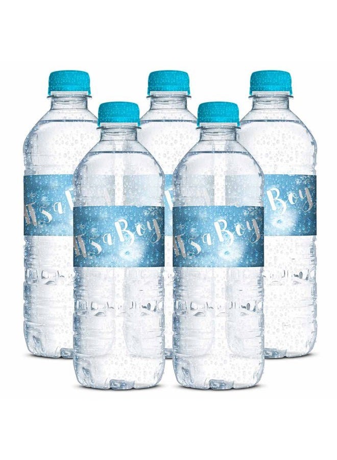 Amanda Creation Blue Watercolor It's a Boy Baby Shower Waterproof Water Bottle Sticker Wrappers 20 Wrap Around Labels Sized 1.75" x 8.5" by - Image 3
