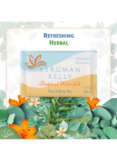 BERGMAN KELLY BERGMAN KELLY - Hotel Soap Bars - Tropical Waterfall, 1 oz, 100 PK - Travel Size Luxury Bulk Amenities Bar Soap - Mini Individually Wrapped Rectangular Soap, Small Toiletries for Airbnb & Motel  - Image 4