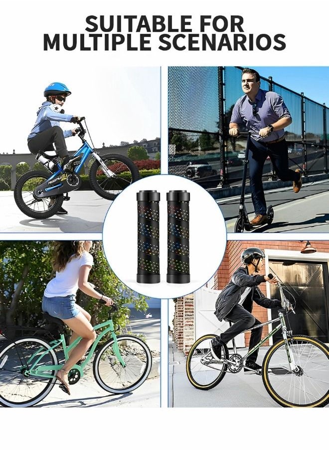 GROIC Bike Handlebar Grips, Double Lock-on Bicycle Grip Handle Bar, Anti-Slip Shock Absorbing  Soft Hand Grip Comfortable Ergonomic  for BMX, Mountain, MTB, Folding Bike  - Image 5