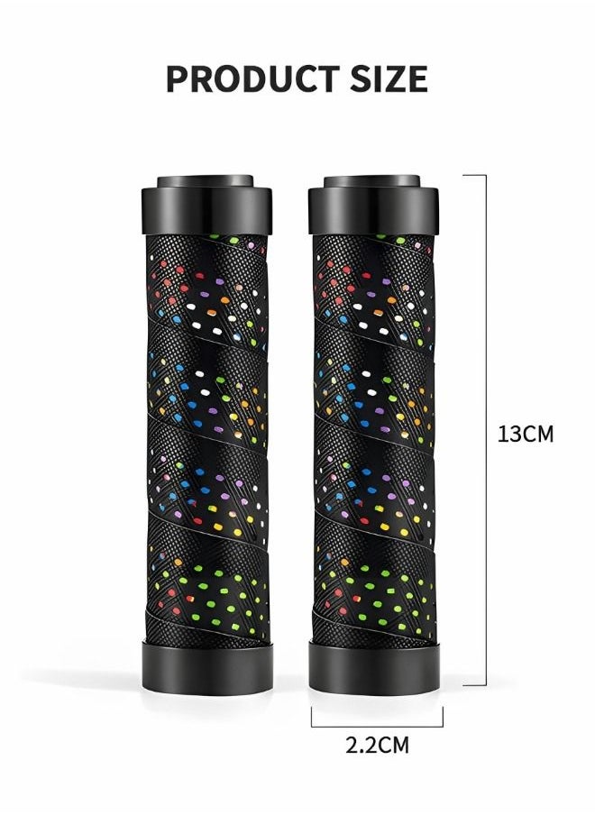 GROIC - Bike Handlebar Grips, Double Lock-on Bicycle Grip Handle Bar, Anti-Slip Shock Absorbing  Soft Hand Grip Comfortable Ergonomic  for BMX, Mountain, MTB, Folding Bike - Image 1