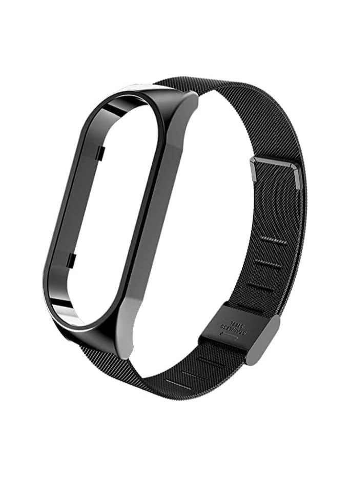 ساعة بديلة معدنية لساعة Xiaomi Mi Band 7 الذكية (أسود) - Image 2
