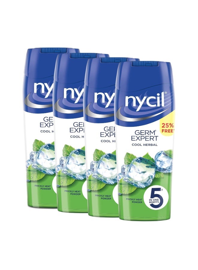 Nycil Germ Expert (Cool Herbal) Cooling Talcum Powder 150g X 4Pcs - Image 1