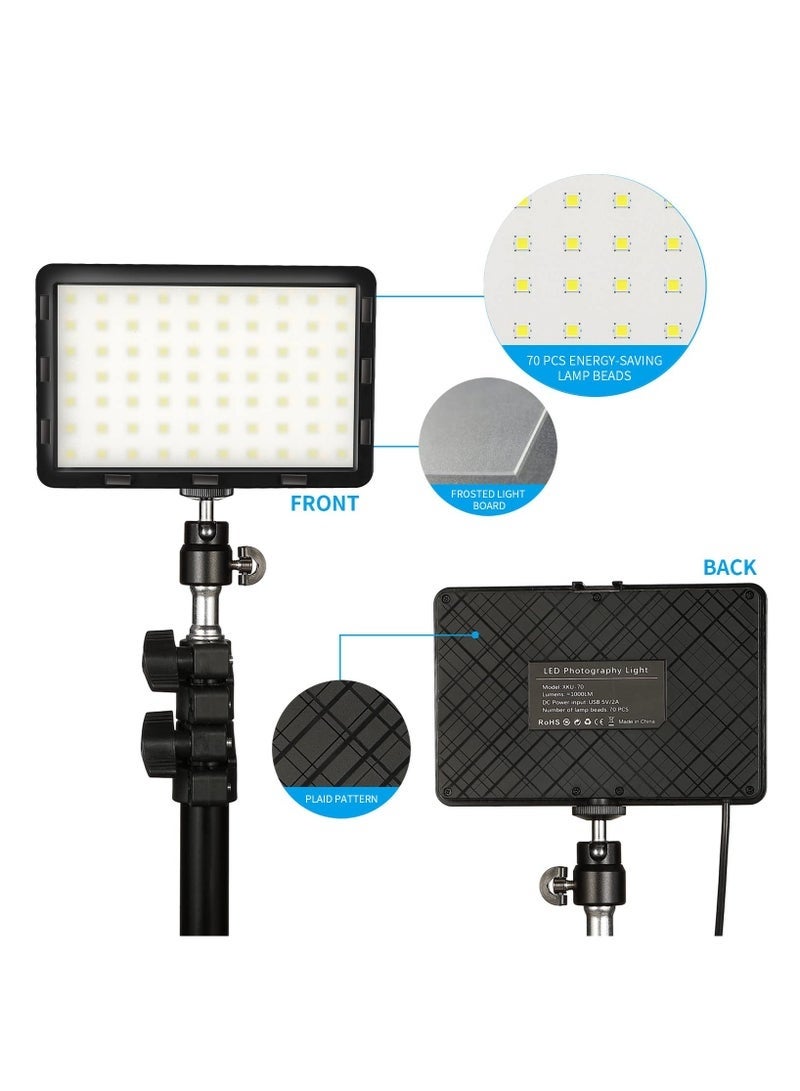 Bukela 2 Pack Photography Video Lighting Kit LED Studio Streaming Lights 70 Beads Color Filter for Camera Photo Desktop Computer Conference Game Stream Portrait Shooting - Image 4