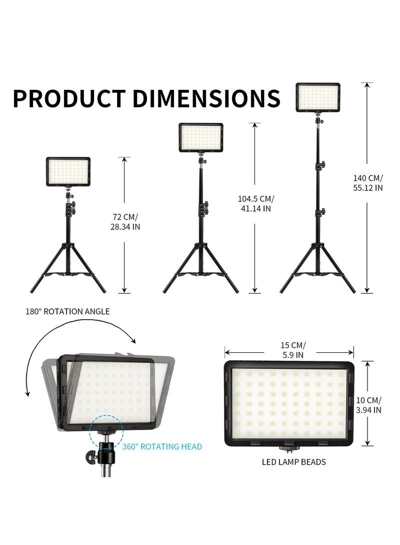 Bukela 2 Pack Photography Video Lighting Kit LED Studio Streaming Lights 70 Beads Color Filter for Camera Photo Desktop Computer Conference Game Stream Portrait Shooting - Image 5
