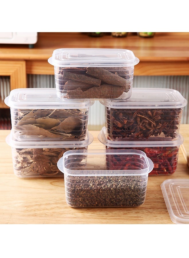 HOMESTAR 6 Pcs Plastic Meal Prep Container with Lid Clear Lunch Containers ，Stackable Food Storage Container Box Spill Proof for Salad Snack Microwave Dishwasher Freezer Safe 600ml - Image 1