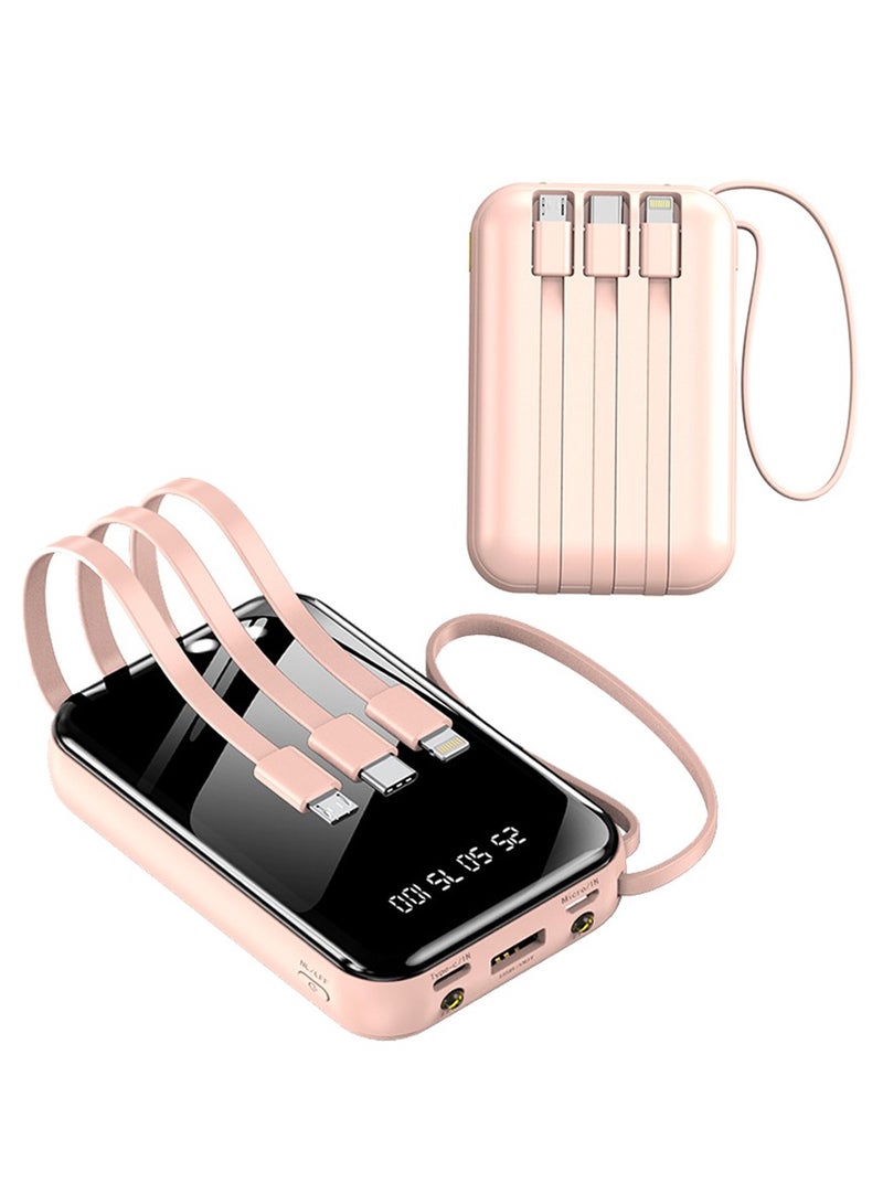 10000mAh, 120W super fast charging, DX467 mini full screen fast charging power bank, Type-C, built-in fast charging four-wire, pink  - Image 1