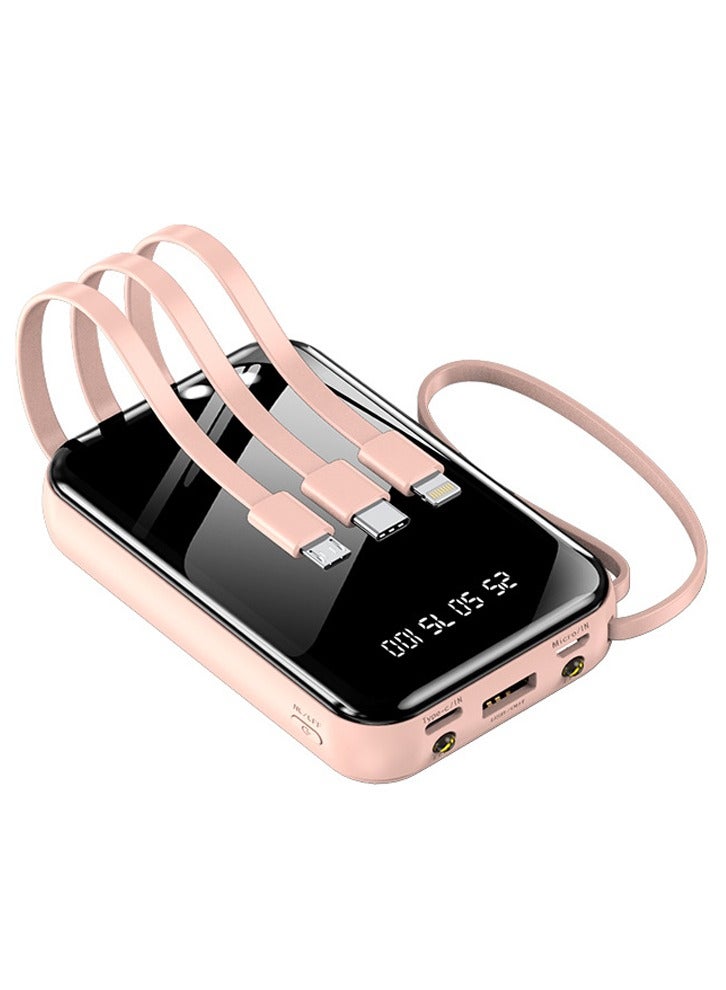 10000mAh, 120W super fast charging, DX467 mini full screen fast charging power bank, Type-C, built-in fast charging four-wire, pink  - Image 3