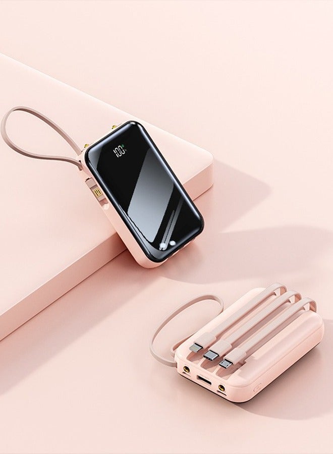 10000mAh, 120W super fast charging, DX467 mini full screen fast charging power bank, Type-C, built-in fast charging four-wire, pink  - Image 4