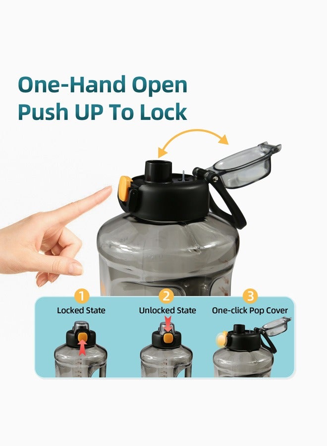 شوتاي زجاجة مياه رياضية سعة2.5 لتر من شوتاي، نصف جالون تحفيزية مع ماصة قابلة للازالة بعلامات زمنية قابلة للازالة، خالية من البيسفينول ايه ومضادة للتسرب، ابريق ماء كبير للياقة البدنية وصالة الالعاب الرياضية - Image 3