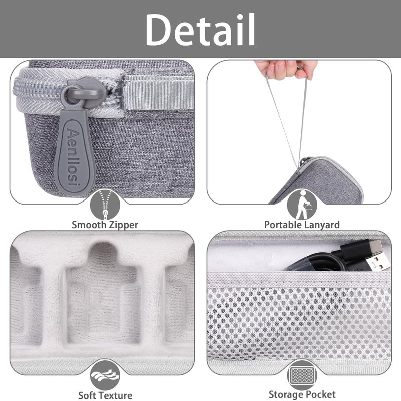 Aenllosi Aenllosi Hard Carrying Case Compatible with Rode Wireless ME Clip/Wireless GO II Dual Channel Compact Digital Wireless Microphone System (gray) - Image 3