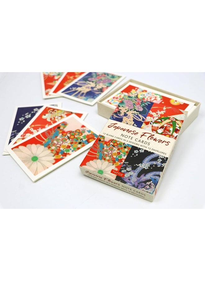 null - Japanese Flowers, 12 Note Cards: 12 Blank Cards in 6 Lovely Designs (2 Each) with 12 Patterned Envelopes - Image 1