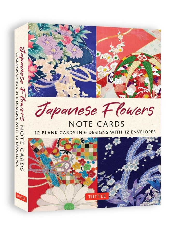 null - Japanese Flowers, 12 Note Cards: 12 Blank Cards in 6 Lovely Designs (2 Each) with 12 Patterned Envelopes - Image 1