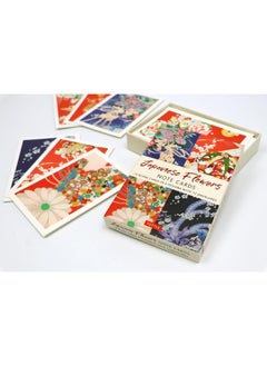 Japanese Flowers, 12 Note Cards: 12 Blank Cards in 6 Lovely Designs (2 Each) with 12 Patterned Envelopes  - Image 5