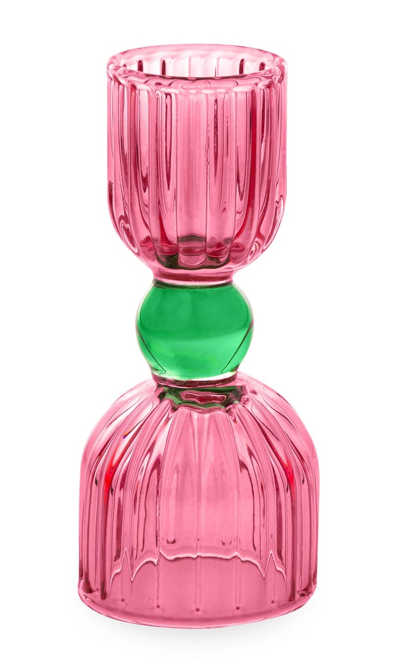 bando Cocktail Measuring Jigger Double Jigger Shot Glass 12 and 1 Shot Measuring Cup Pink Glass Bar Tool Tipsy Turvy