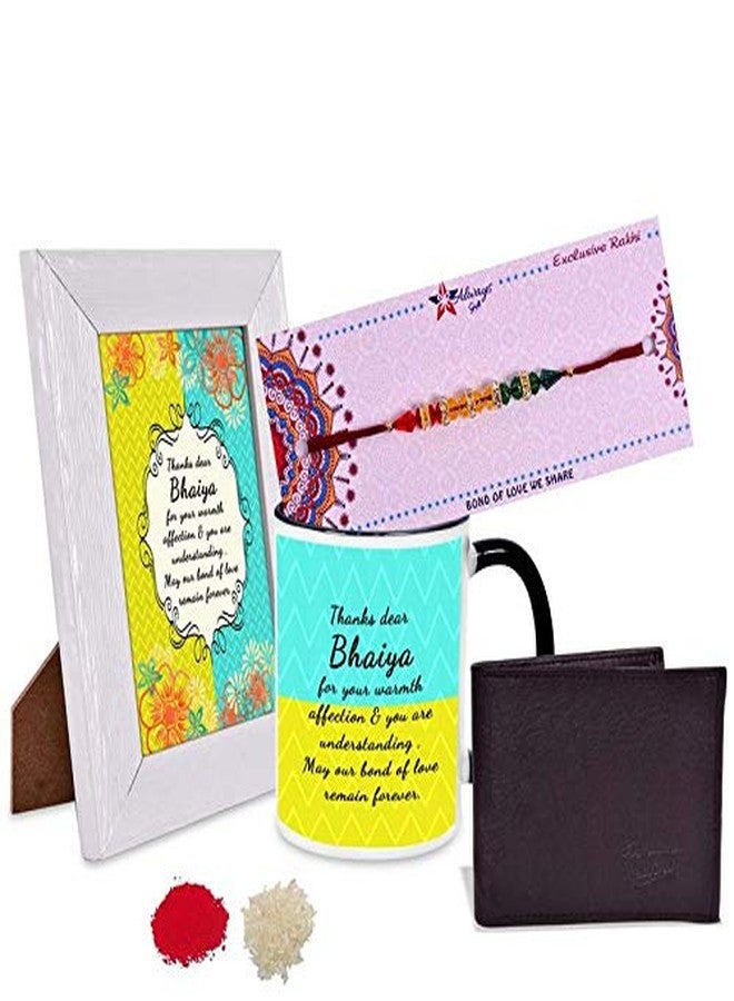 Alwaysgift PRECIOUS BOND RAKHI Happy Raksha Bandhan Wallet, Frame & Mug Hamper/Rakhi for Kids Brother/Sister - Thread Style Rakhi For Bhai - Image 1