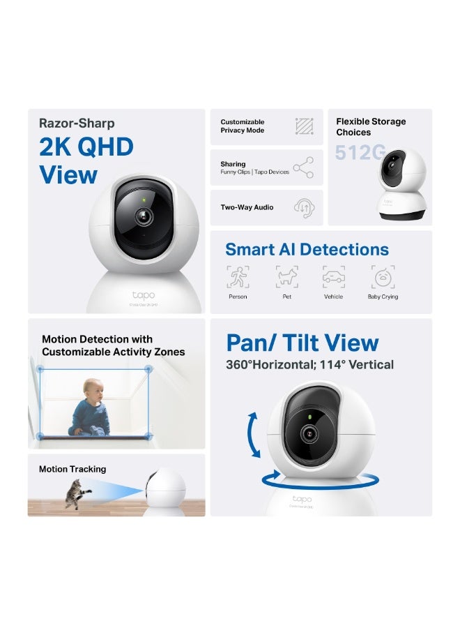 Tapo C220 4MP/2K Pan/Tilt AI CCTV WIFI, Wireless IP Camera With Smart AI Detection, Notifications, Pet, Person, Vechicle And Baby Crying Detection - Image 4