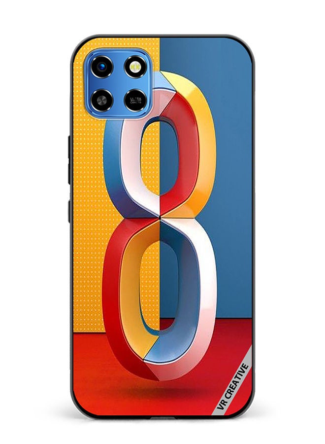 VR CREATIVE Protective Case Cover For Infinix Smart 6 HD Number 8 Design Multicolour - Image 1