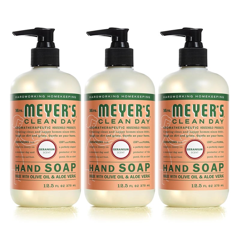 MRS MEYERS CLEAN DAY Hand Soap Made with Essential Oils Biodegradable Formula Geranium 125 fl oz  Pack of 3