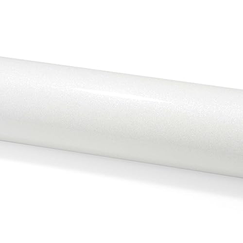 EZAUTO WRAP 12"x60" (1FTx5FT) Ceramic White Heavy Metal Diamond Glitter Gloss Ceramic White Metallic Vinyl Wrap Auto Car Sticker Decal Film Sheet Bubble Free Air Release Technology with Tool Kit - Image 3