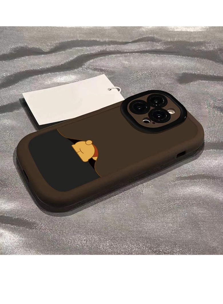 NIBEMINENT Winnie The Pooh Protective TPU Case Cover For iPhone 17 Pro, Coffee Color