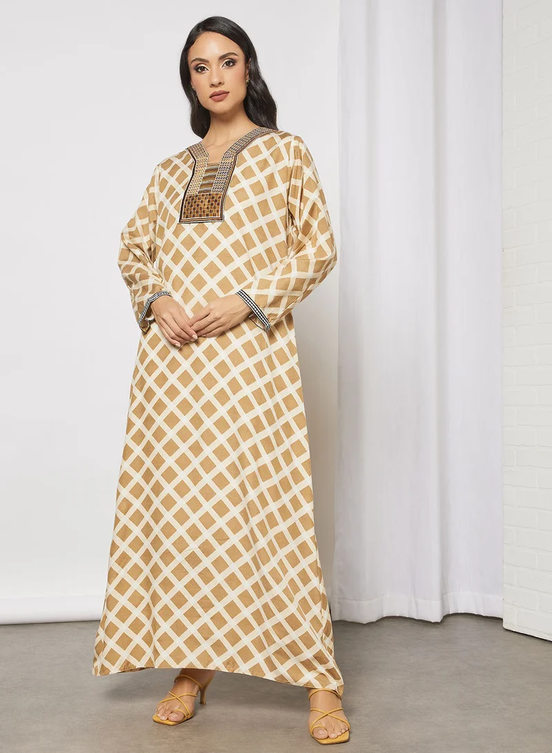 HANA & SARA Printed Cotton Jalabiya