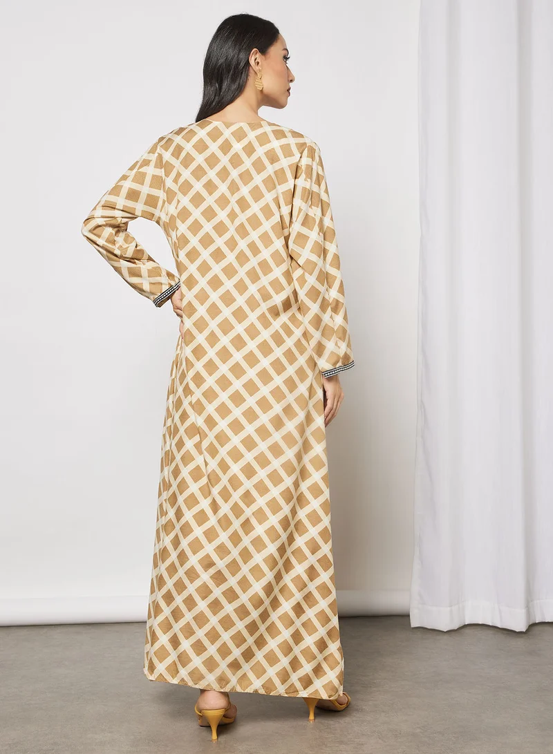 HANA & SARA Printed Cotton Jalabiya
