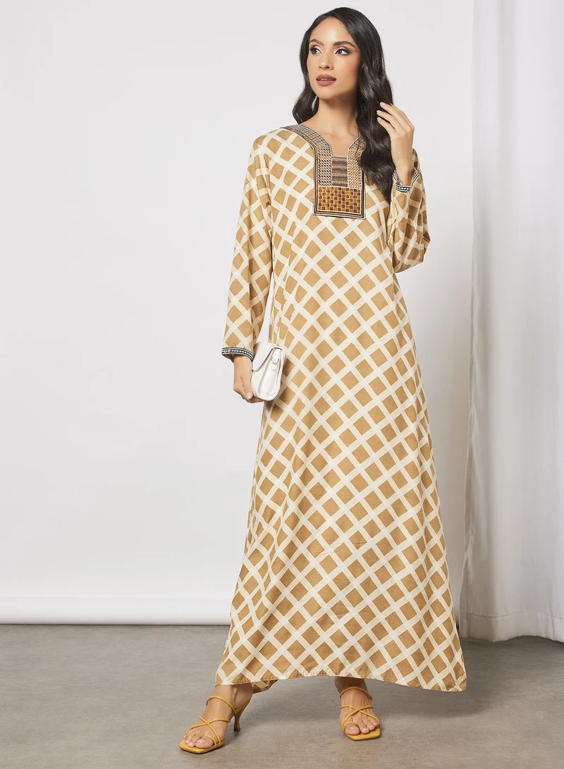 HANA & SARA Printed Cotton Jalabiya
