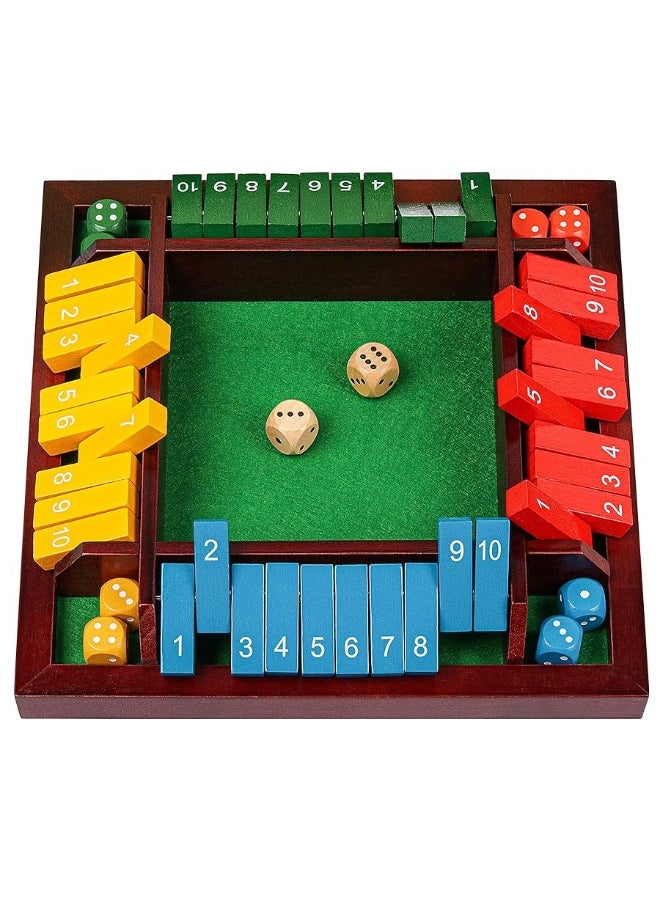 Coogam Shut The Box Dice Game Wooden Board Math Number Game Family Pub Bar 1-4 Players with 10 Colored Dice for Adults Kids 3 4 5 - pzsku/Z0FE7678E17AD32997FD9Z/45/_/1729412222/817889fb-d97f-4e88-9790-a0401d8fcdd5