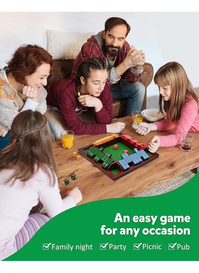 Coogam Shut The Box Dice Game Wooden Board Math Number Game Family Pub Bar 1-4 Players with 10 Colored Dice for Adults Kids 3 4 5 - pzsku/Z0FE7678E17AD32997FD9Z/45/_/1729412271/82a5817d-8179-482d-92a8-3420e1121551