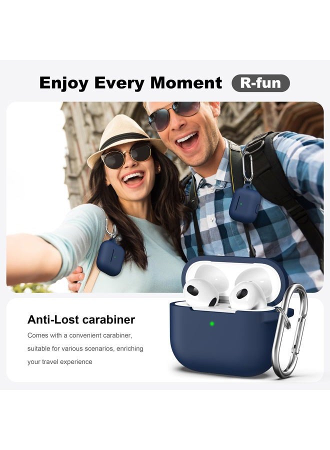 R-fun Airpods 3rd Generation Case with Automatic Secure Lock Clip, Hard Shell Full-Body Protective Airpods 3 Case 2021 for Women Men,Compatible with Apple Airpods 3rd Generation 2021,White - Image 2