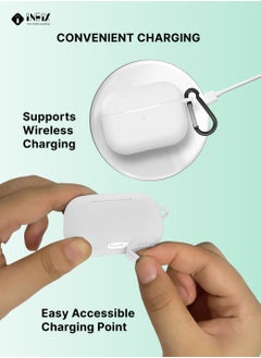 INEIX Soft Silicone Protective Case Cover  for Apple AirPods Pro (2nd generation) 2022-White  - Image 3