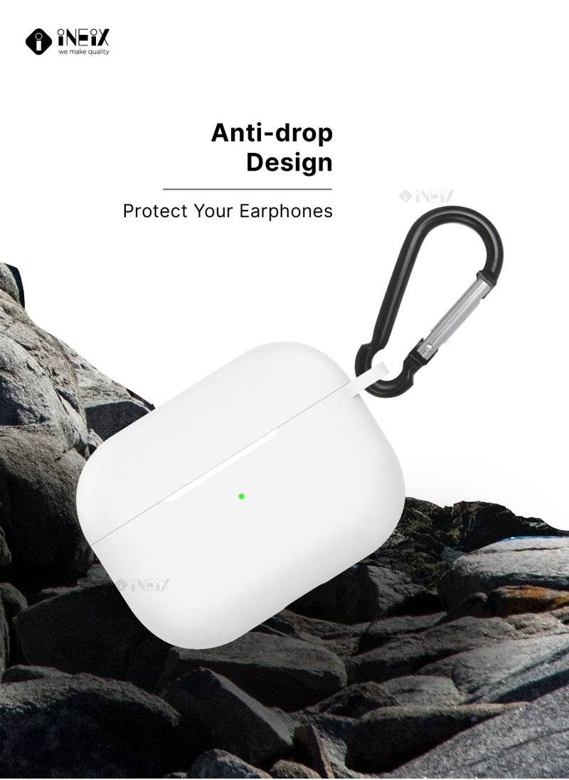 INEIX - Soft Silicone Protective Case Cover  for Apple AirPods Pro (2nd generation) 2022-White - Image 1