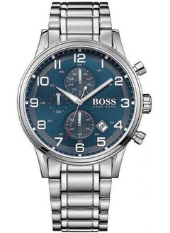 Mens Hugo Boss Aeroliner Chronograph Watch - Silver - Blue - HB1513183