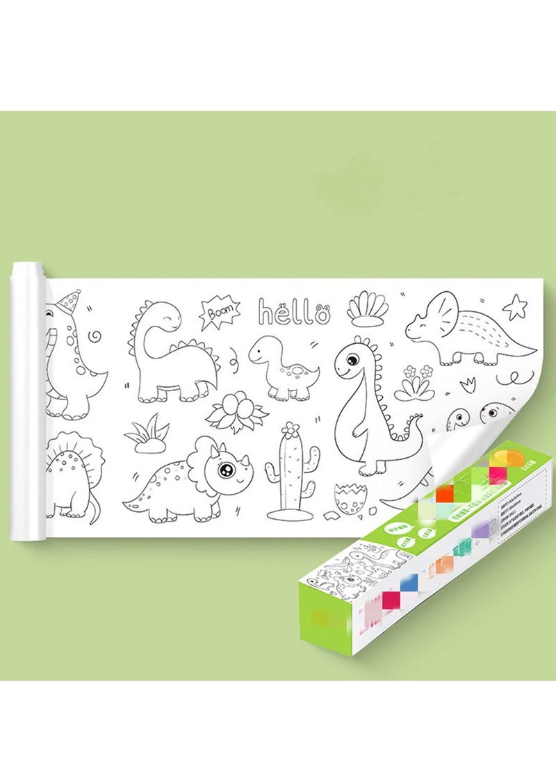 Y&D Children's Drawing Roll Paper for Kids Coloring Painting Filling Early Educational Book Dinosaur Paradise - Image 2
