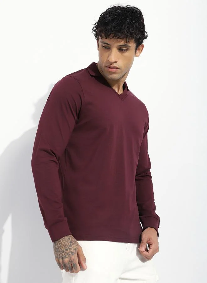 ديلينجر تيشيرت سادة بأكمام طويلة وقصة عادية للرجال